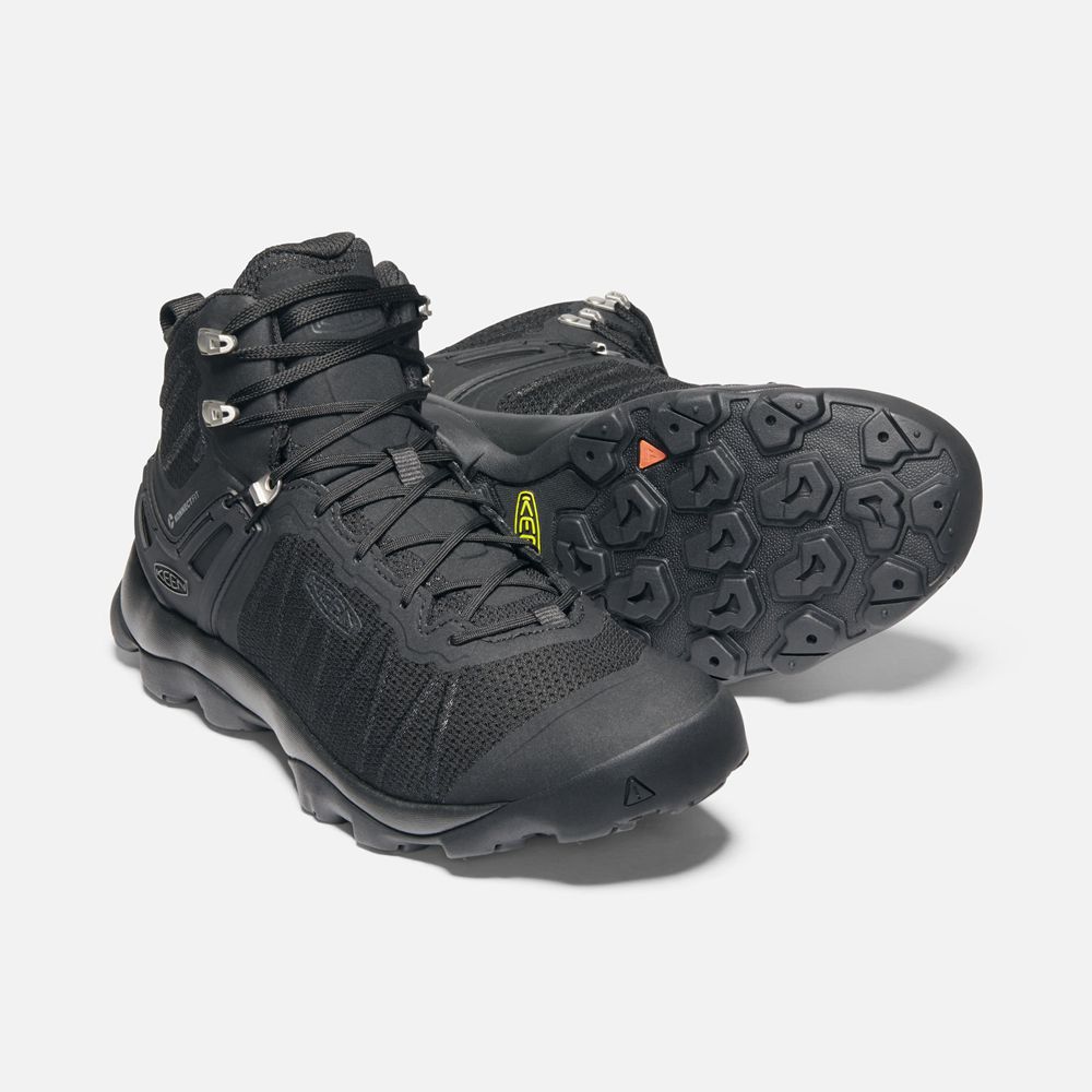 Botas de Seguridad Keen Mexico Negros - Hombre Venture Mid Waterproof - YG1760582